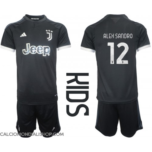 Maglie da calcio Juventus Alex Sandro #12 Terza Maglia Bambino 2023-24 Manica Corta (+ Pantaloni corti)